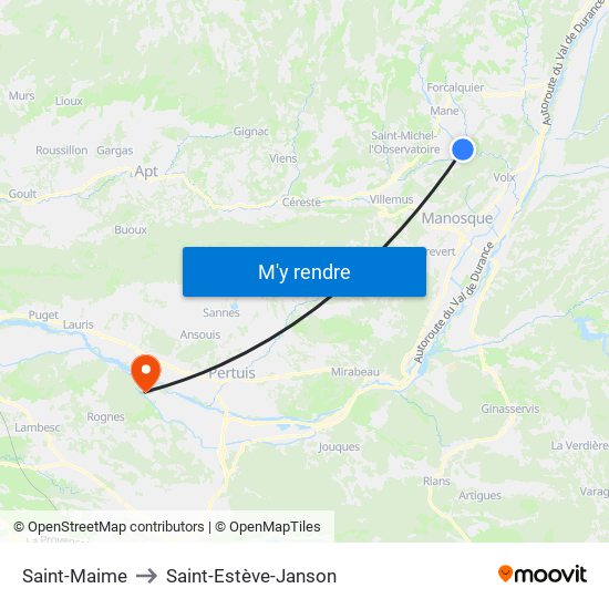Saint-Maime to Saint-Estève-Janson map