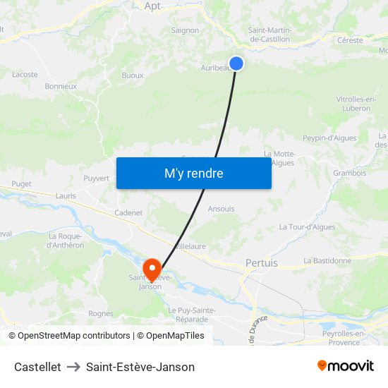 Castellet to Castellet map