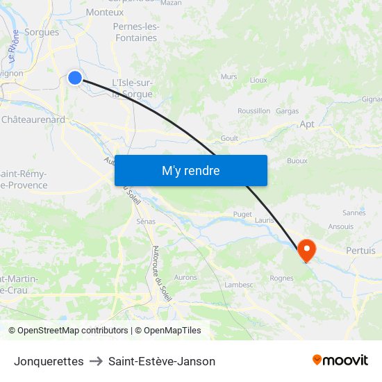 Jonquerettes to Saint-Estève-Janson map
