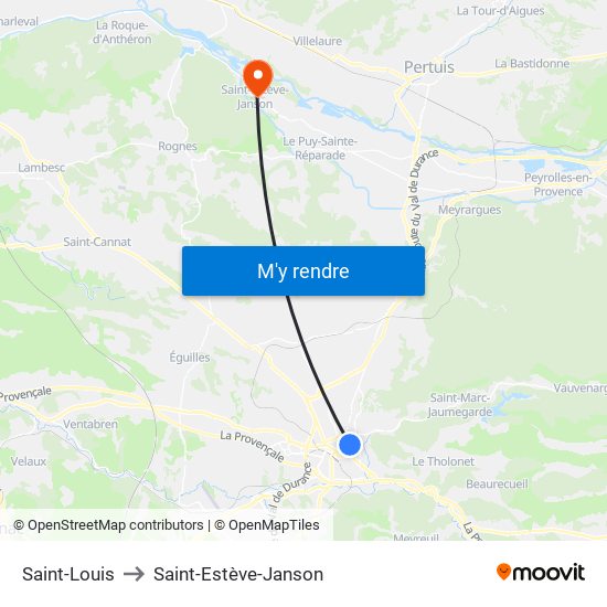 Saint-Louis to Saint-Estève-Janson map
