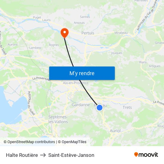 Halte Routière to Saint-Estève-Janson map