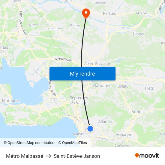 Métro Malpassé to Saint-Estève-Janson map