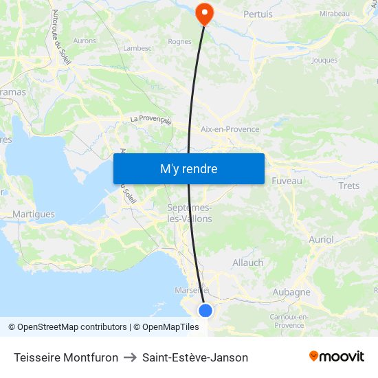 Teisseire Montfuron to Saint-Estève-Janson map