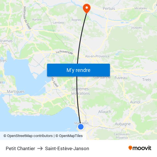 Petit Chantier to Saint-Estève-Janson map