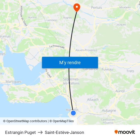 Estrangin Puget to Saint-Estève-Janson map