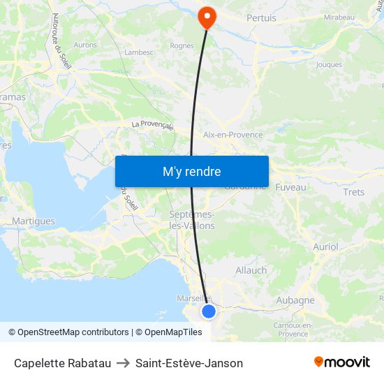 Capelette Rabatau to Saint-Estève-Janson map