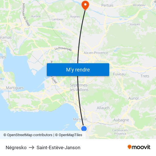 Négresko to Saint-Estève-Janson map