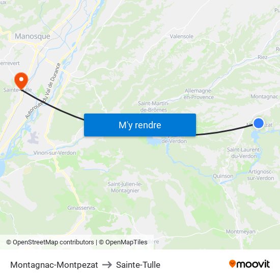 Montagnac-Montpezat to Sainte-Tulle map