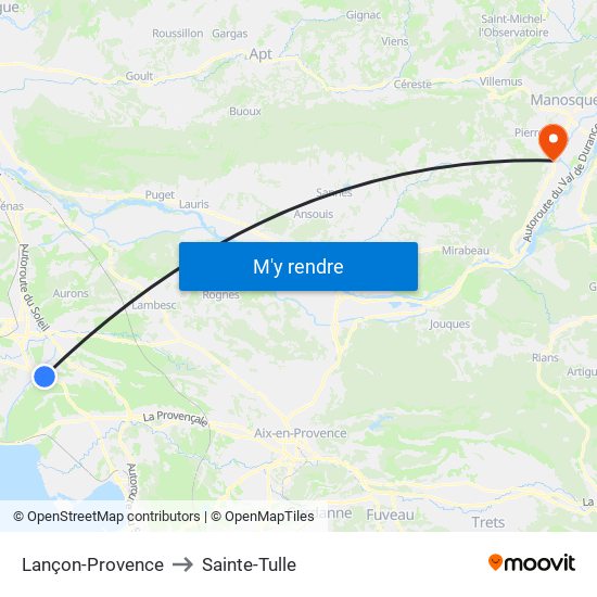 Lançon-Provence to Sainte-Tulle map