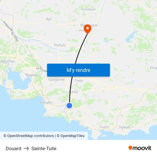 Douard to Sainte-Tulle map
