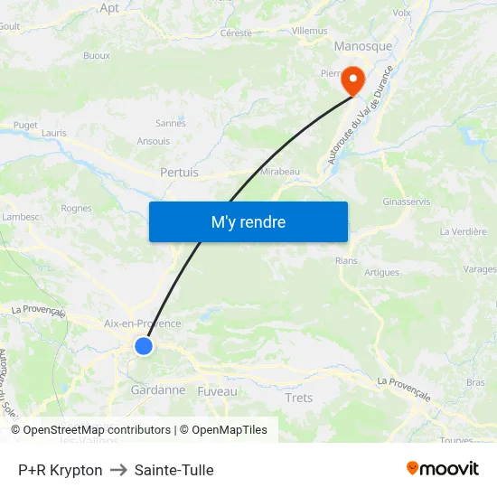 P+R Krypton to Sainte-Tulle map