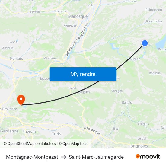 Montagnac-Montpezat to Saint-Marc-Jaumegarde map