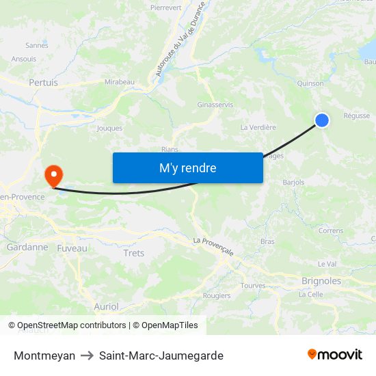 Montmeyan to Montmeyan map