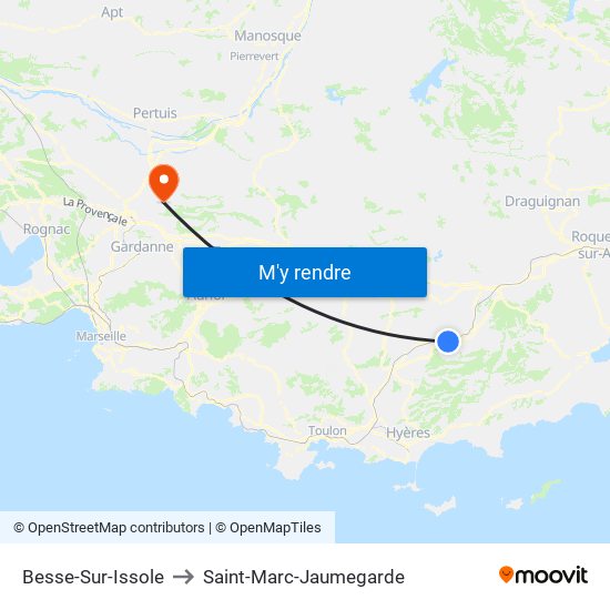 Besse-Sur-Issole to Saint-Marc-Jaumegarde map