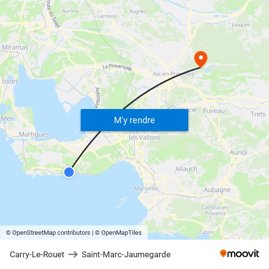 Carry-Le-Rouet to Saint-Marc-Jaumegarde map