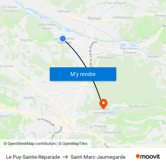 Le Puy-Sainte-Réparade to Saint-Marc-Jaumegarde map