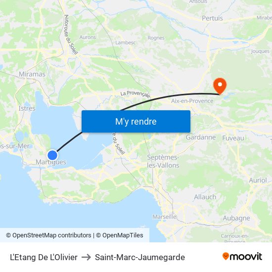 L'Etang De L'Olivier to Saint-Marc-Jaumegarde map