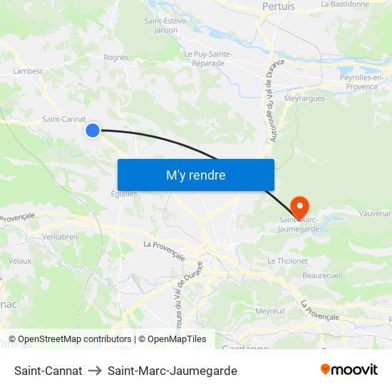 Saint-Cannat to Saint-Marc-Jaumegarde map