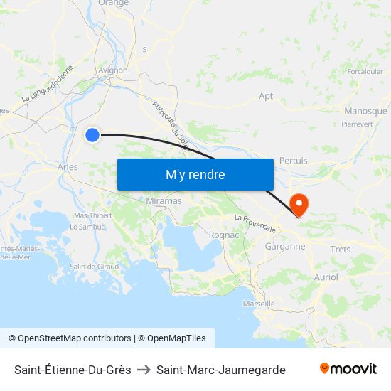 Saint-Étienne-Du-Grès to Saint-Marc-Jaumegarde map