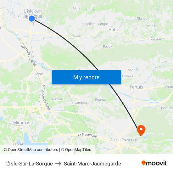 L'Isle-Sur-La-Sorgue to Saint-Marc-Jaumegarde map