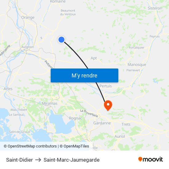 Saint-Didier to Saint-Marc-Jaumegarde map