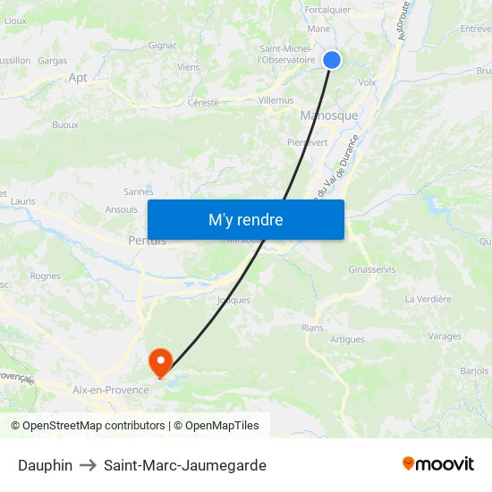 Dauphin to Saint-Marc-Jaumegarde map
