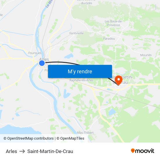 Arles to Saint-Martin-De-Crau map