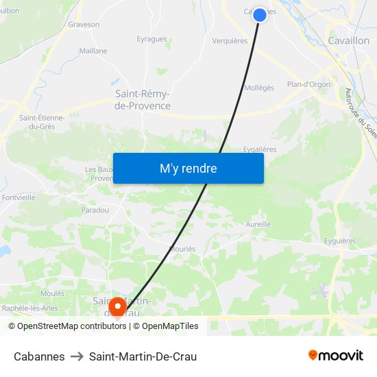 Cabannes to Saint-Martin-De-Crau map