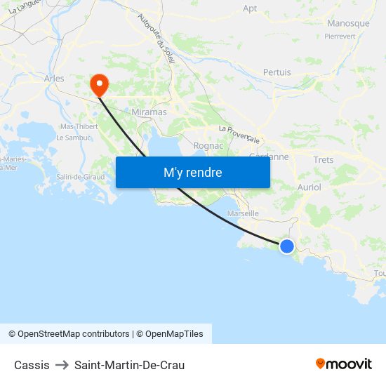 Cassis to Saint-Martin-De-Crau map