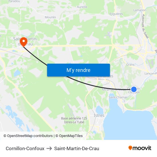Cornillon-Confoux to Saint-Martin-De-Crau map
