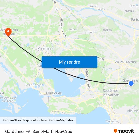 Gardanne to Saint-Martin-De-Crau map