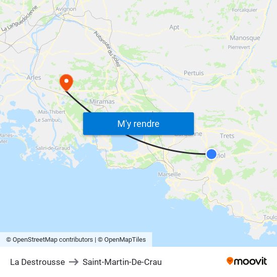 La Destrousse to Saint-Martin-De-Crau map