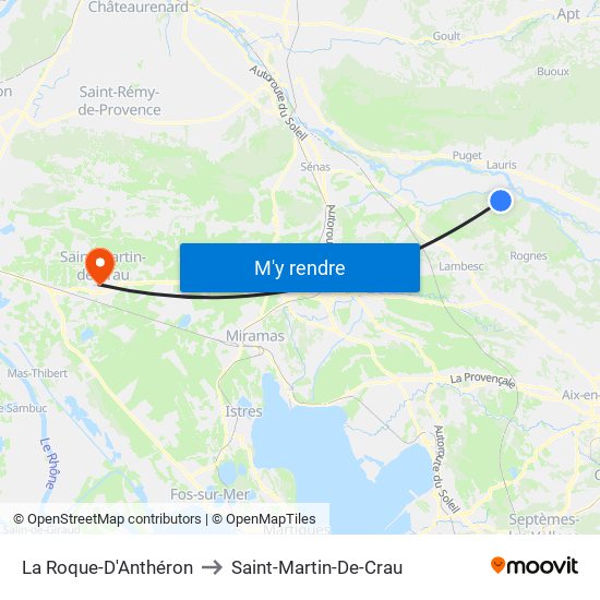 La Roque-D'Anthéron to Saint-Martin-De-Crau map