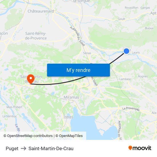 Puget to Saint-Martin-De-Crau map