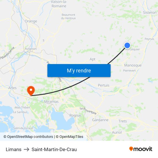 Limans to Saint-Martin-De-Crau map