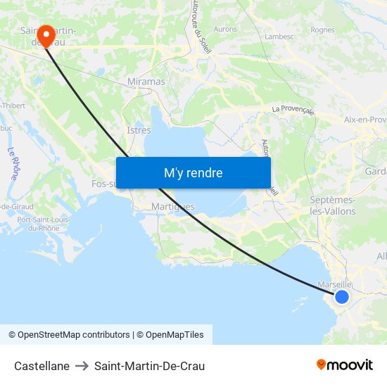 Castellane to Saint-Martin-De-Crau map