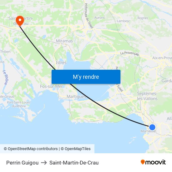 Perrin Guigou to Saint-Martin-De-Crau map