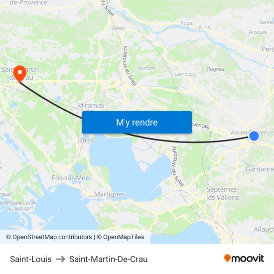 Saint-Louis to Saint-Martin-De-Crau map