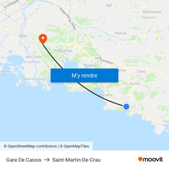 Gare De Cassis to Saint-Martin-De-Crau map