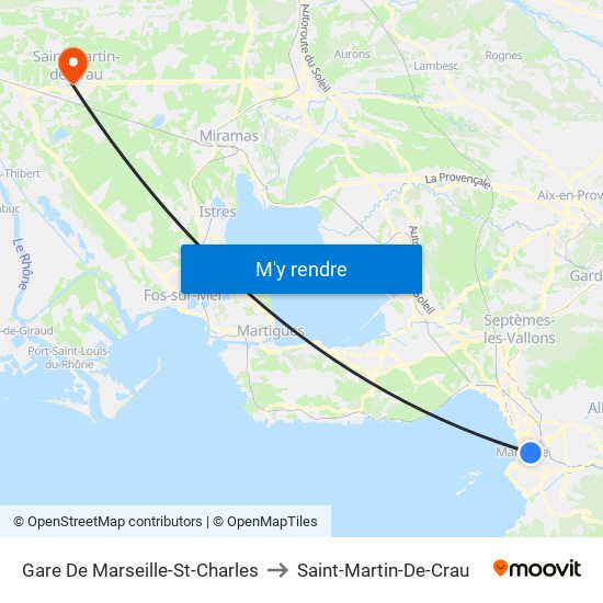 Gare De Marseille-St-Charles to Saint-Martin-De-Crau map