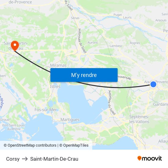 Corsy to Saint-Martin-De-Crau map