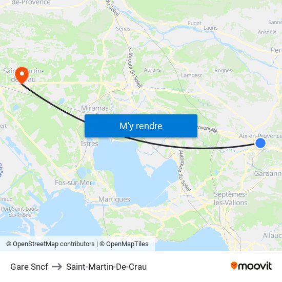 Gare Sncf to Saint-Martin-De-Crau map