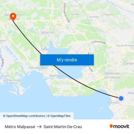 Métro Malpassé to Saint-Martin-De-Crau map