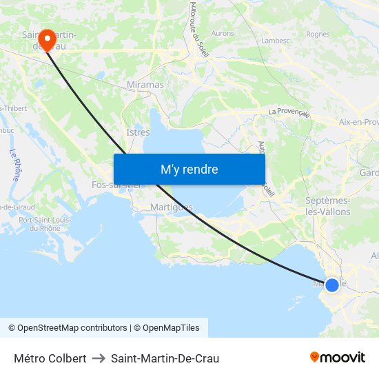 Métro Colbert to Saint-Martin-De-Crau map