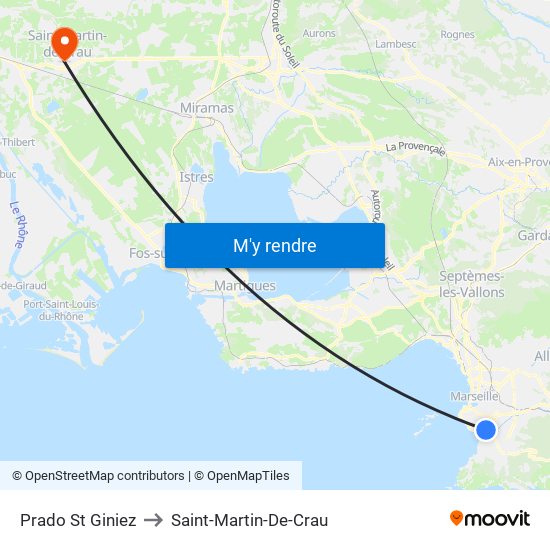 Prado St Giniez to Saint-Martin-De-Crau map