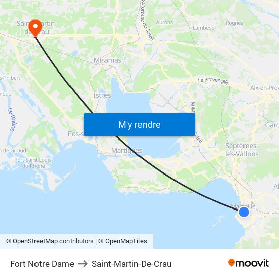 Fort Notre Dame to Saint-Martin-De-Crau map