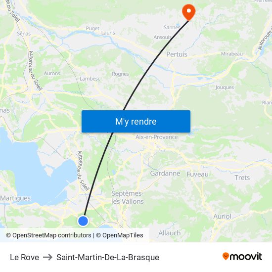 Le Rove to Saint-Martin-De-La-Brasque map