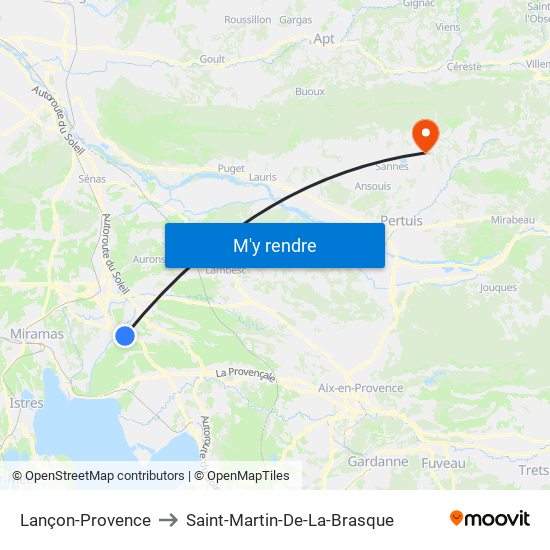 Lançon-Provence to Saint-Martin-De-La-Brasque map