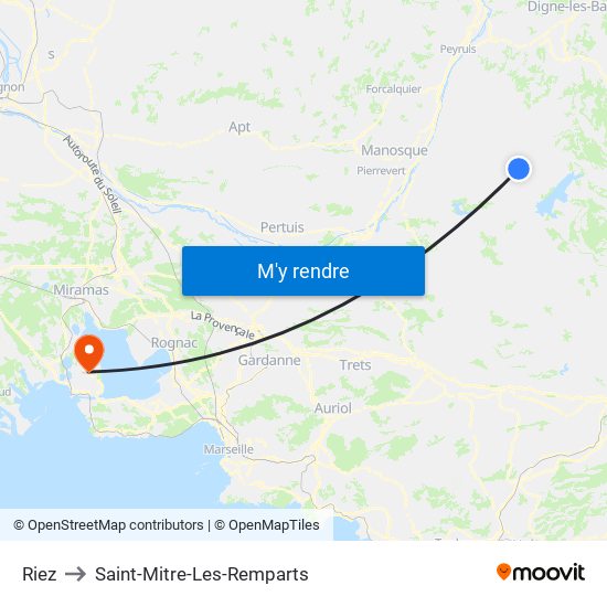 Riez to Saint-Mitre-Les-Remparts map
