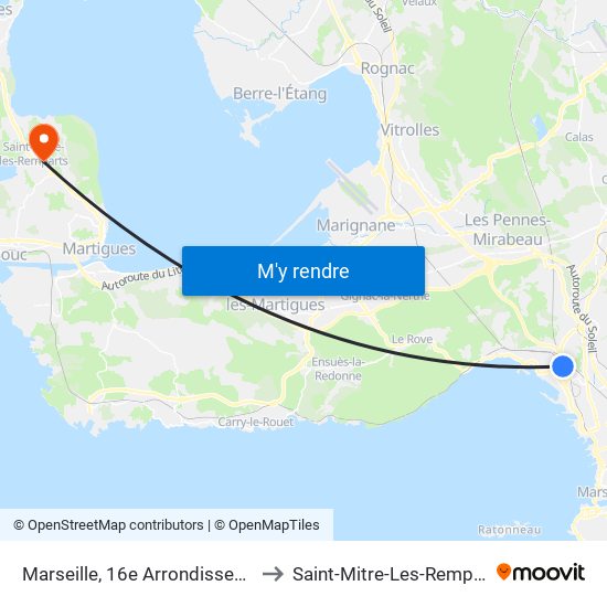 Marseille, 16e Arrondissement to Saint-Mitre-Les-Remparts map
